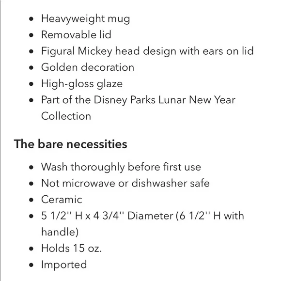 Disney Mickey Mug w/lid- Lunar New Year 2021 - Picture 5 of 5